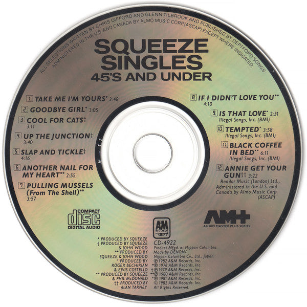 Squeeze (2) : Singles - 45's And Under (CD, Comp, RE, Den)