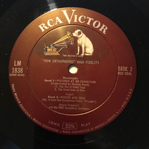 Moussorgsky* - Ravel*, Arturo Toscanini, Franck*, NBC Symphony Orchestra : Pictures At An Exhibition / Psyche And Eros (LP, Mono, Ind)