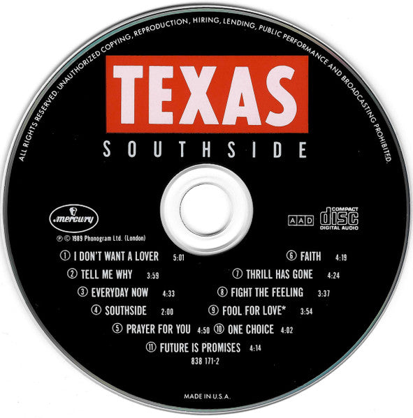 Texas : Southside (CD, Album, RE)