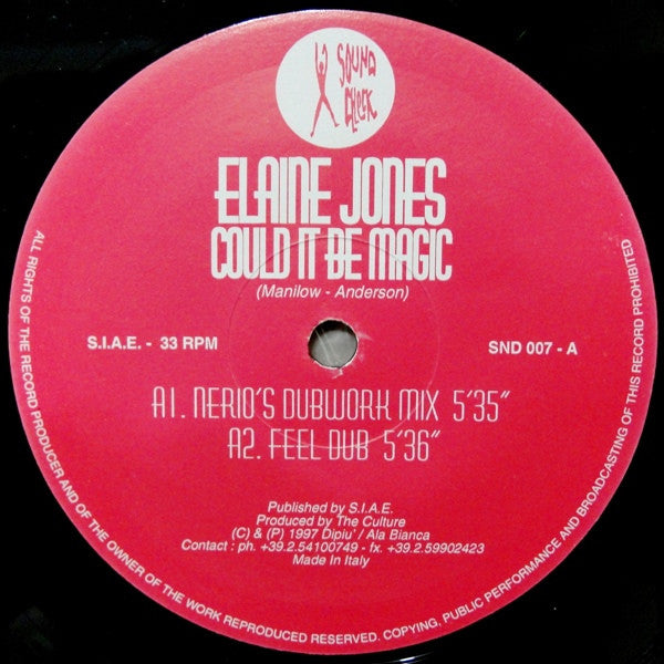 Elaine Jones : Could It Be Magic (12")