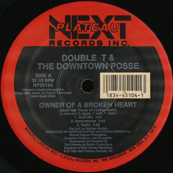 Double T & The Downtown Posse : Owner Of A Broken Heart (12")