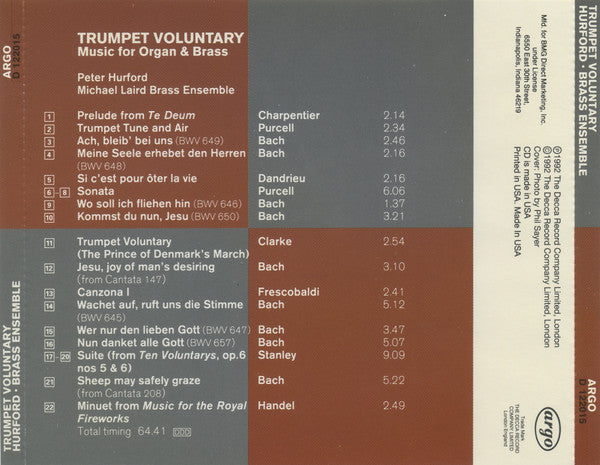 Peter Hurford, Michael Laird Brass Ensemble : Trumpet Voluntary (Music For Organ And Brass) (CD, Club)