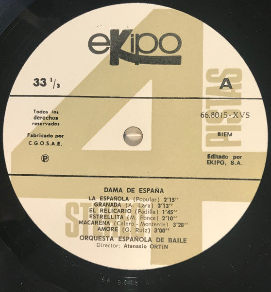 Orquesta Española De Baile : Dama De España (LP)
