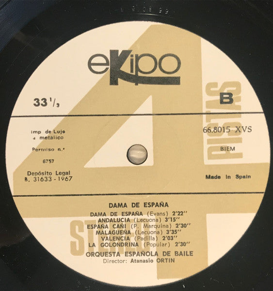 Orquesta Española De Baile : Dama De España (LP)