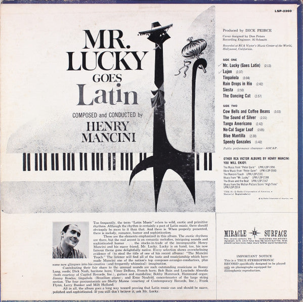 Henry Mancini : Mr. Lucky Goes Latin (LP, Album)