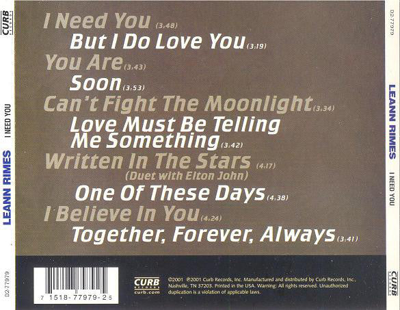 Buy LeAnn Rimes : I Need You (CD, Comp) Online for a great price