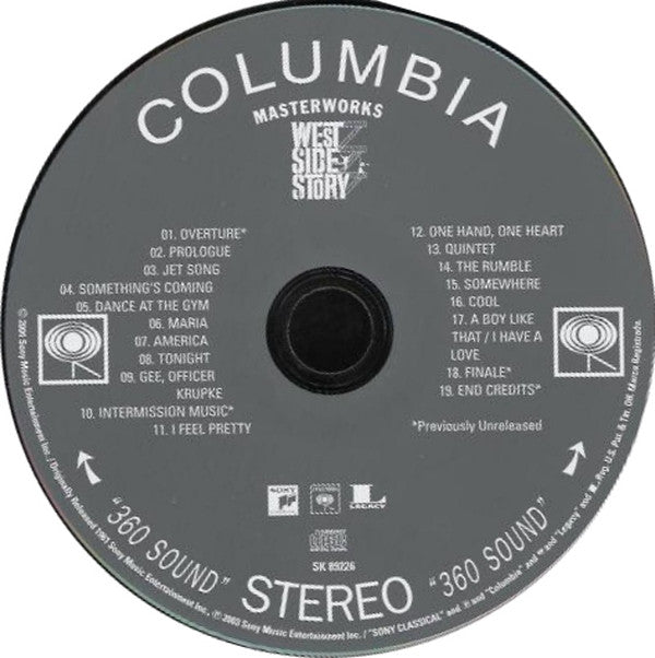 Leonard Bernstein : West Side Story (The Original Sound Track Recording) (CD, Album, RE, RM)