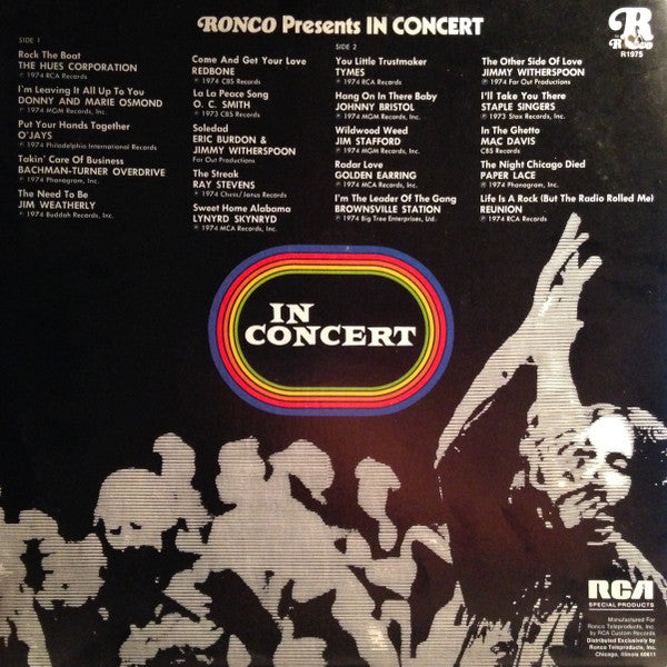 Various : Ronco Presents In Concert (LP, Comp)