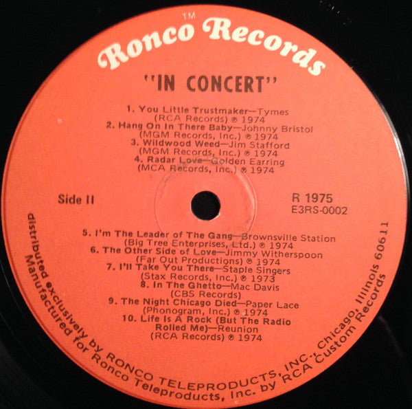 Various : Ronco Presents In Concert (LP, Comp)