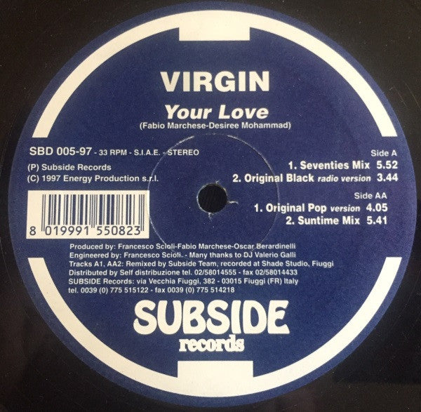 Virgin : Your Love (12")