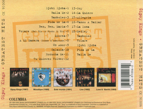 Gipsy Kings : Greatest Hits (CD, Comp, RP)