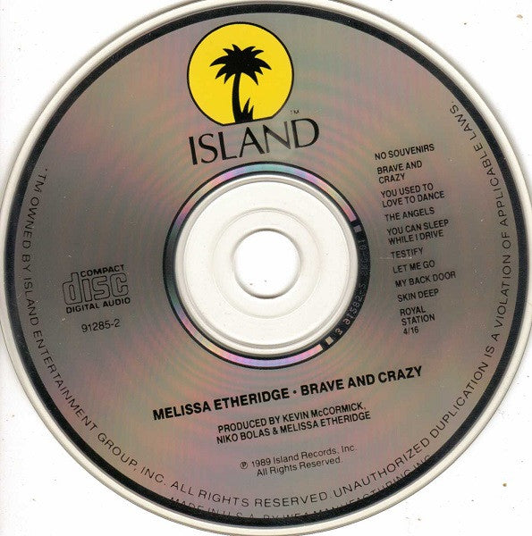 Melissa Etheridge : Brave And Crazy (CD, Album)
