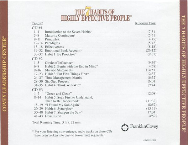 Stephen R. Covey : The 7 Habits Of Highly Effective People (3xCD, Album)