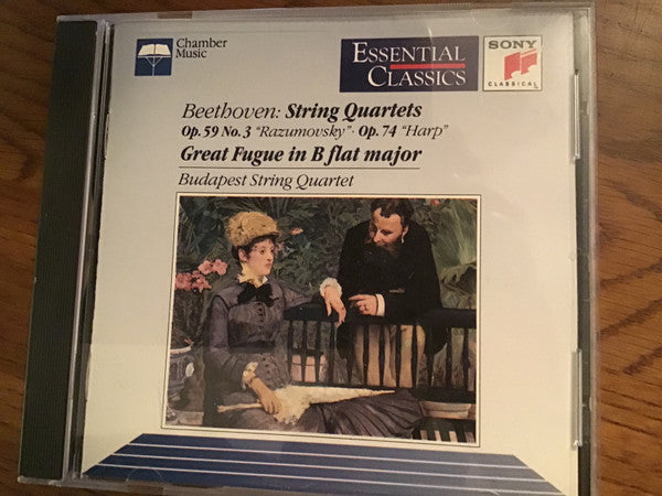 Beethoven* - Budapest String Quartet : String Quartets • Op. 59 No. 3 "Razumovsky" • Op. 74 "Harp" • Great Fugue In B Flat Major (CD, Comp, RM)
