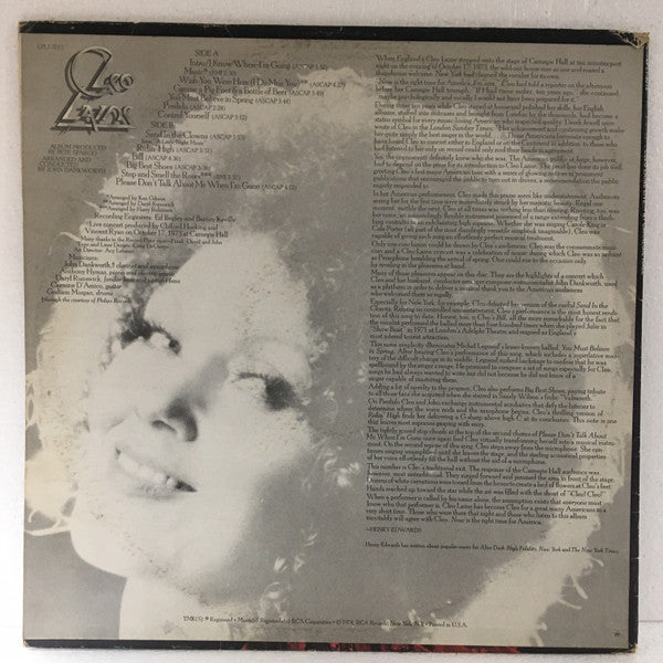 Cleo Laine : Cleo Laine Live!!! At Carnegie Hall (LP, Album, Ora)