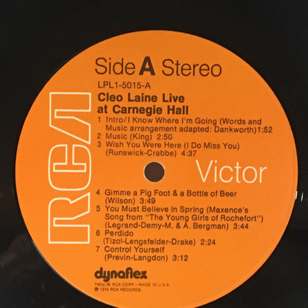 Cleo Laine : Cleo Laine Live!!! At Carnegie Hall (LP, Album, Ora)