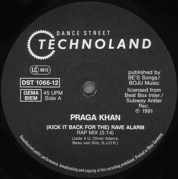 Praga Khan : (Kick Back For The) Rave Alarm (12")