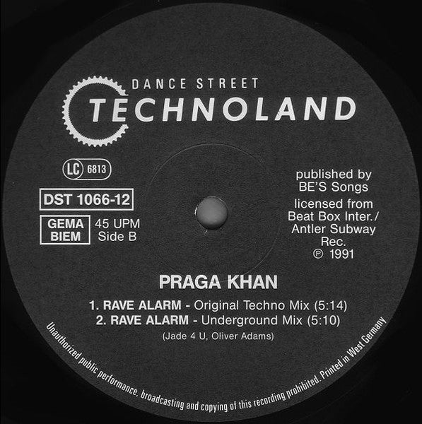 Praga Khan : (Kick Back For The) Rave Alarm (12")