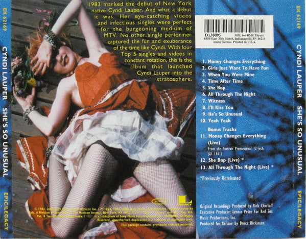 Cyndi Lauper : She's So Unusual (CD, Album, Club, RE)