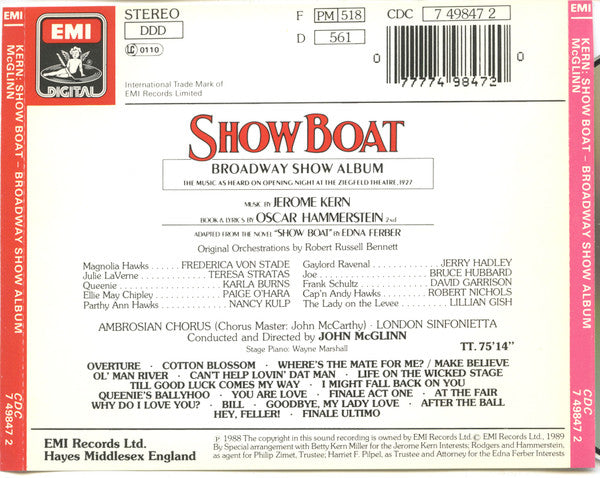 Jerome Kern : Show Boat (Broadway Show Album) (CD, Album)