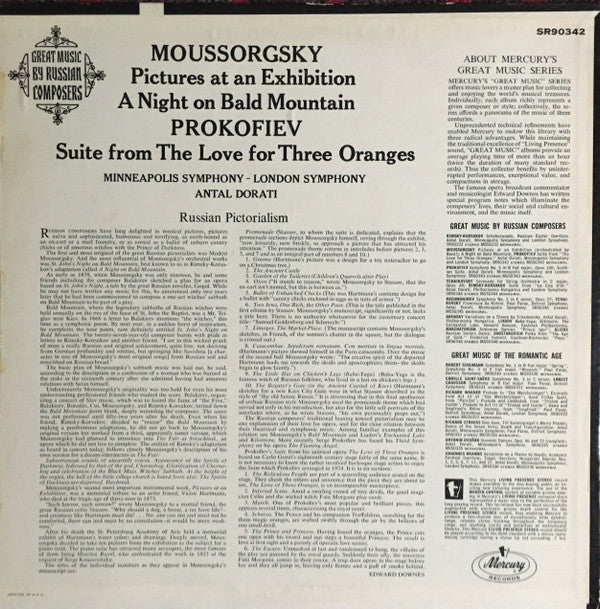 Moussorgsky* / Prokofiev*, Antal Dorati, Minneapolis Symphony* - London Symphony* : Pictures At An Exhibition / A Night On Bald Mountain / Suite From The Love For Three Oranges (LP, Comp)