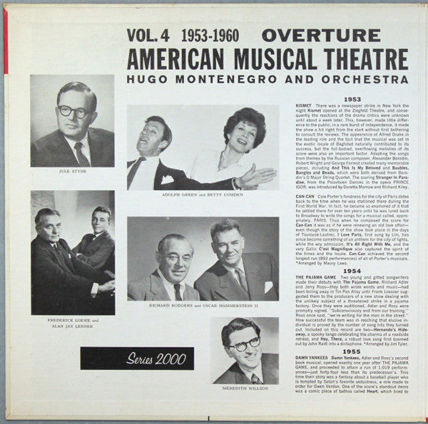 Hugo Montenegro And His Orchestra : Overture,  American Musical Theatre (Vol. 4 1953-1960) (LP, Los)