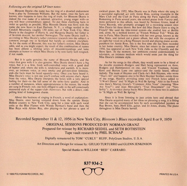 Blossom Dearie : Blossom Dearie (CD, Album, RE, RM)