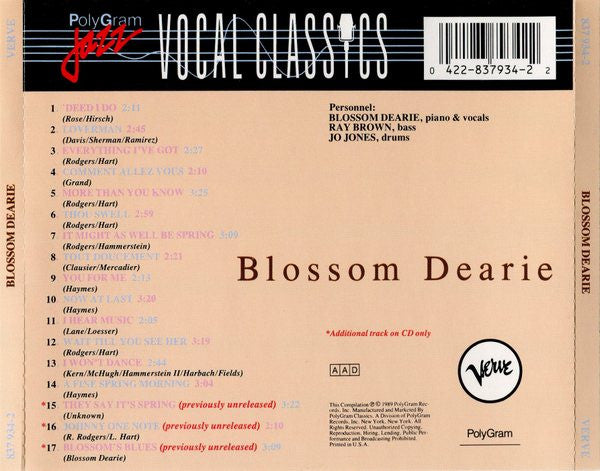 Blossom Dearie : Blossom Dearie (CD, Album, RE, RM)