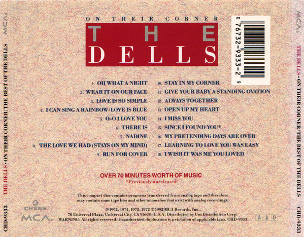 The Dells : On Their Corner / The Best Of The Dells (CD, Album, Comp)