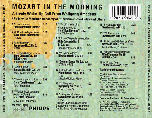 Wolfgang Amadeus Mozart : Mozart In The Morning (CD, Comp, RE)