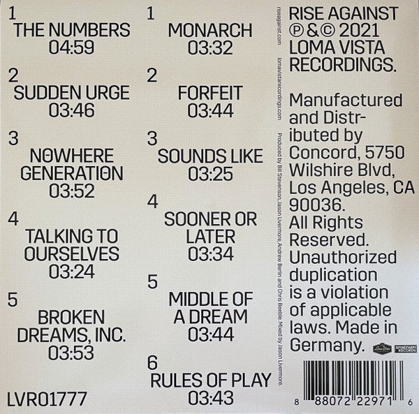 Rise Against : Nowhere Generation (LP, Album, Dlx, Ltd, Bla + 7")