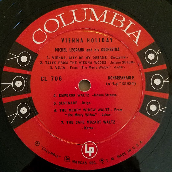 Michel Legrand And His Orchestra* : Vienna Holiday (LP, Album, Mono)