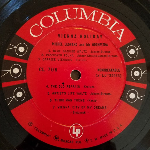Michel Legrand And His Orchestra* : Vienna Holiday (LP, Album, Mono)
