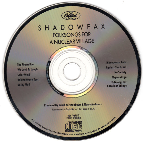 Shadowfax : Folksongs For A Nuclear Village (CD, Album)