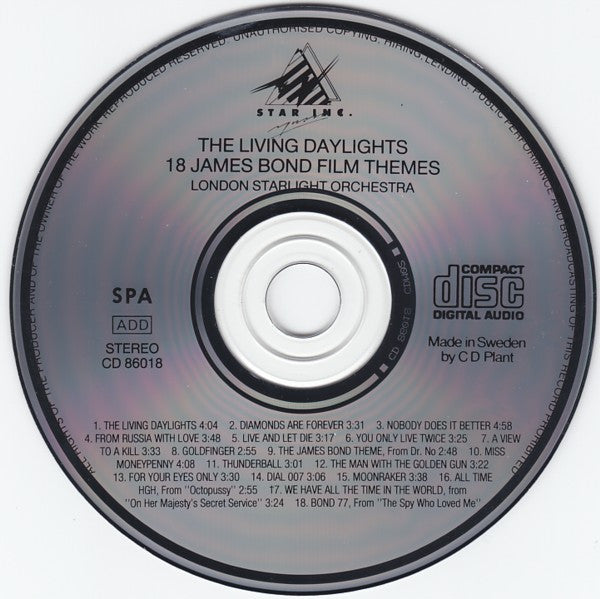 London Starlight Orchestra : The Living Daylights - 18 James Bond Film Themes (CD, Album)