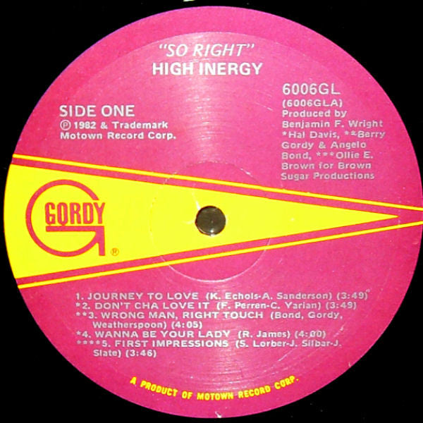 High Inergy : So Right (LP, Album)