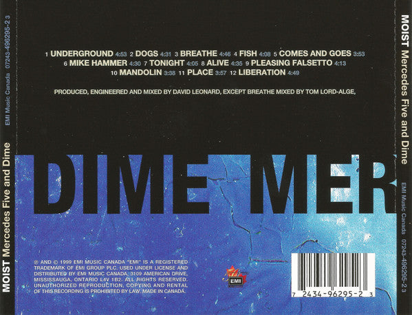 Moist (3) : Mercedes Five And Dime (CDr, Album, Promo)