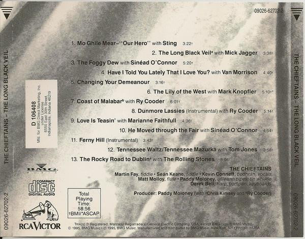 The Chieftains : The Long Black Veil (CD, Album, Club)