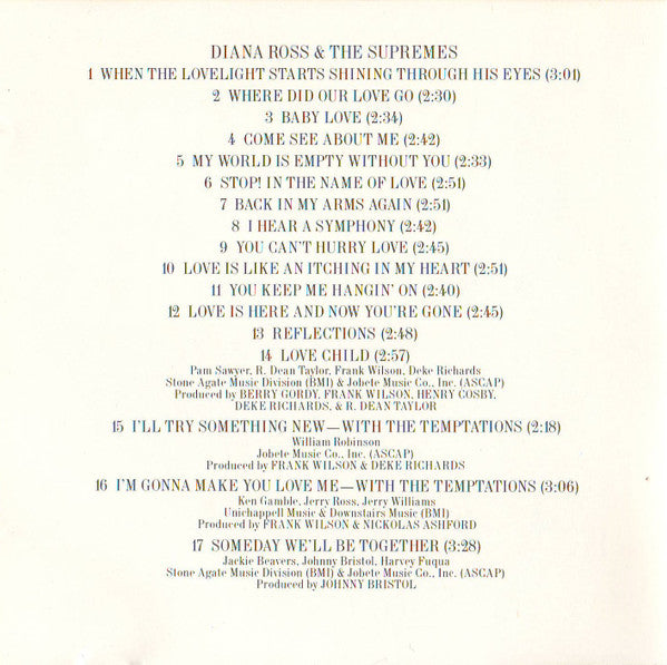 Diana Ross And The Supremes* : 20 Greatest Hits (CD, Comp)