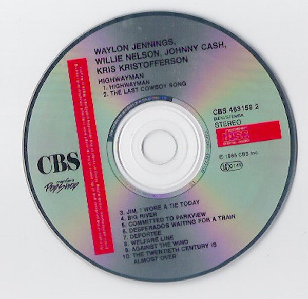 Waylon Jennings, Willie Nelson, Johnny Cash, Kris Kristofferson : Highwayman (CD, Album, RE)