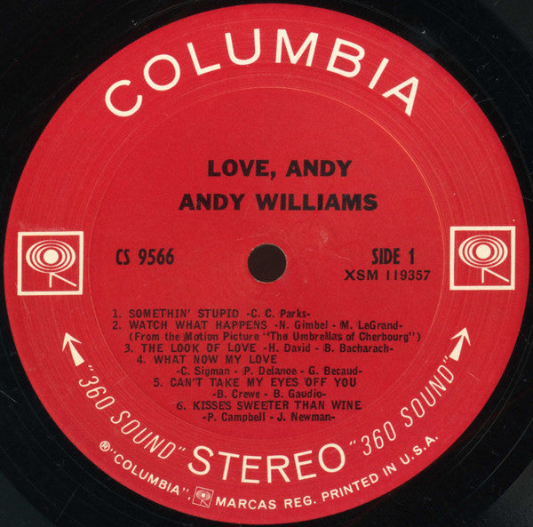 Andy Williams : Love, Andy (LP, Album)