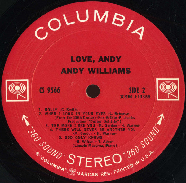 Andy Williams : Love, Andy (LP, Album)