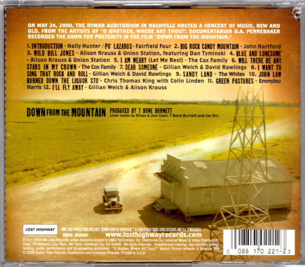 Various : Down From The Mountain (Live Concert Performances By The Artists & Musicians Of O Brother, Where Art Thou?) (CD, Album)