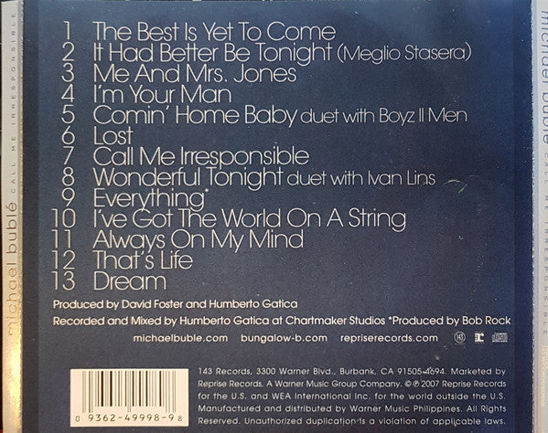Michael Bublé : Call Me Irresponsible (CD, Album)