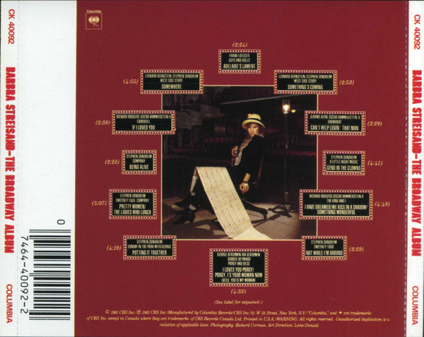 Barbra Streisand : The Broadway Album (CD, Album, RE, Pit)