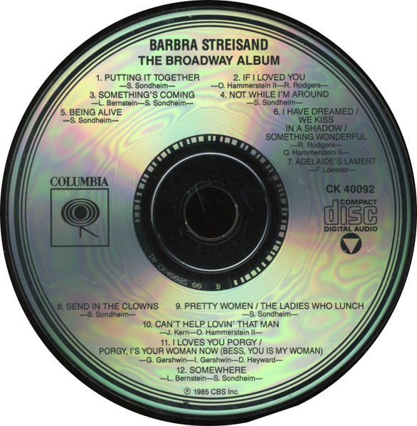 Barbra Streisand : The Broadway Album (CD, Album, RE, Pit)