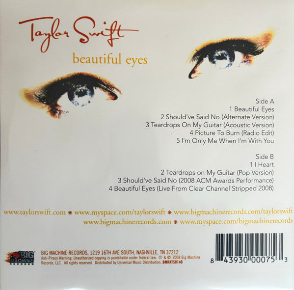 Taylor Swift – Beautiful Eyes (LP, Unofficial) – Abrodos Music Shop
