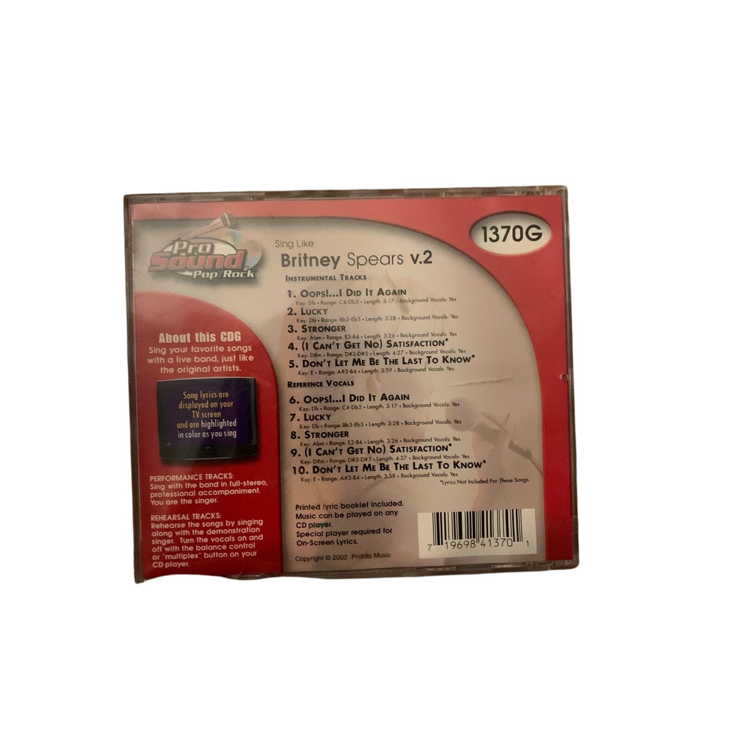 Pro Sounds (In the style of Britney Spears) - sing Britney Spears v.2 (Karaoke CD)