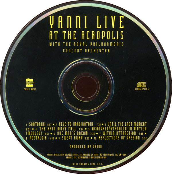 Yanni (2) With The Royal Philharmonic Concert Orchestra : Live At The Acropolis (CD, Album)