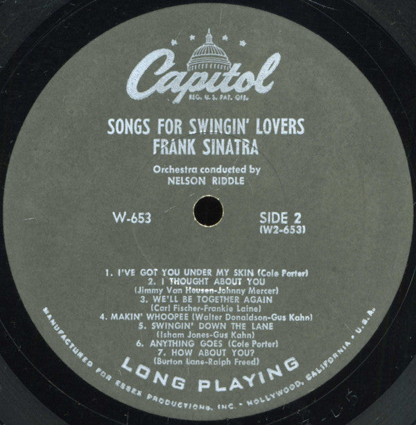 Frank Sinatra : Songs For Swingin' Lovers! (LP, Album, Mono)